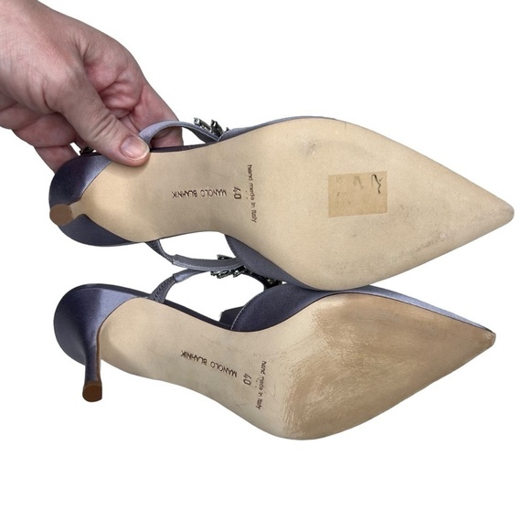 Manolo Blahnik Lurum Mules Purple Size 40 - Picture 9 of 11